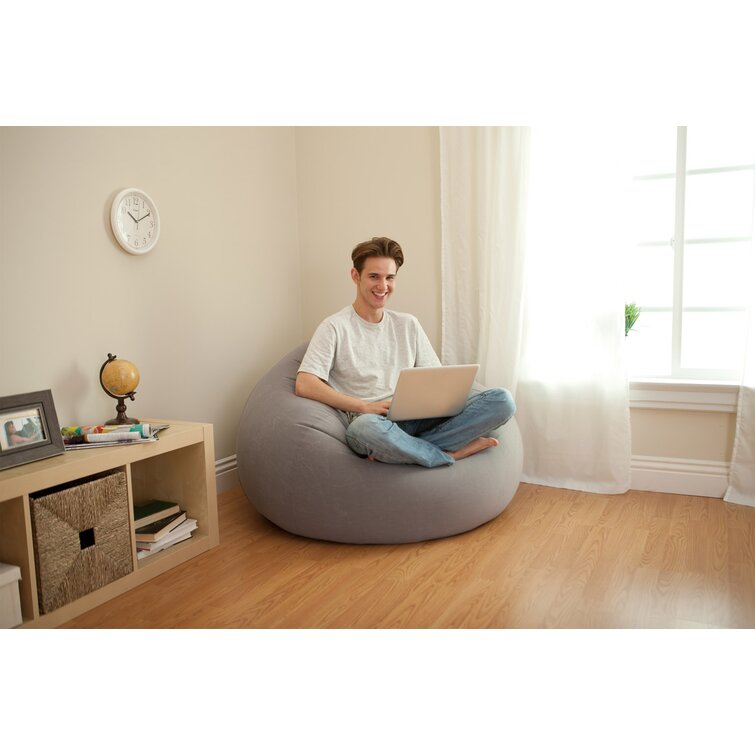 Intex Inflatable Contoured Beanless Bag Lounge Chair Gray